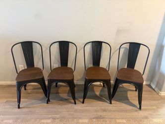 Set of 4 Industrial / Modern Farmhouse Metal Dining Chairs