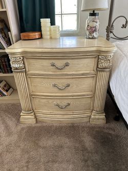 2 For ($400) Huge Night Stands  White Washed 3 Drawers
