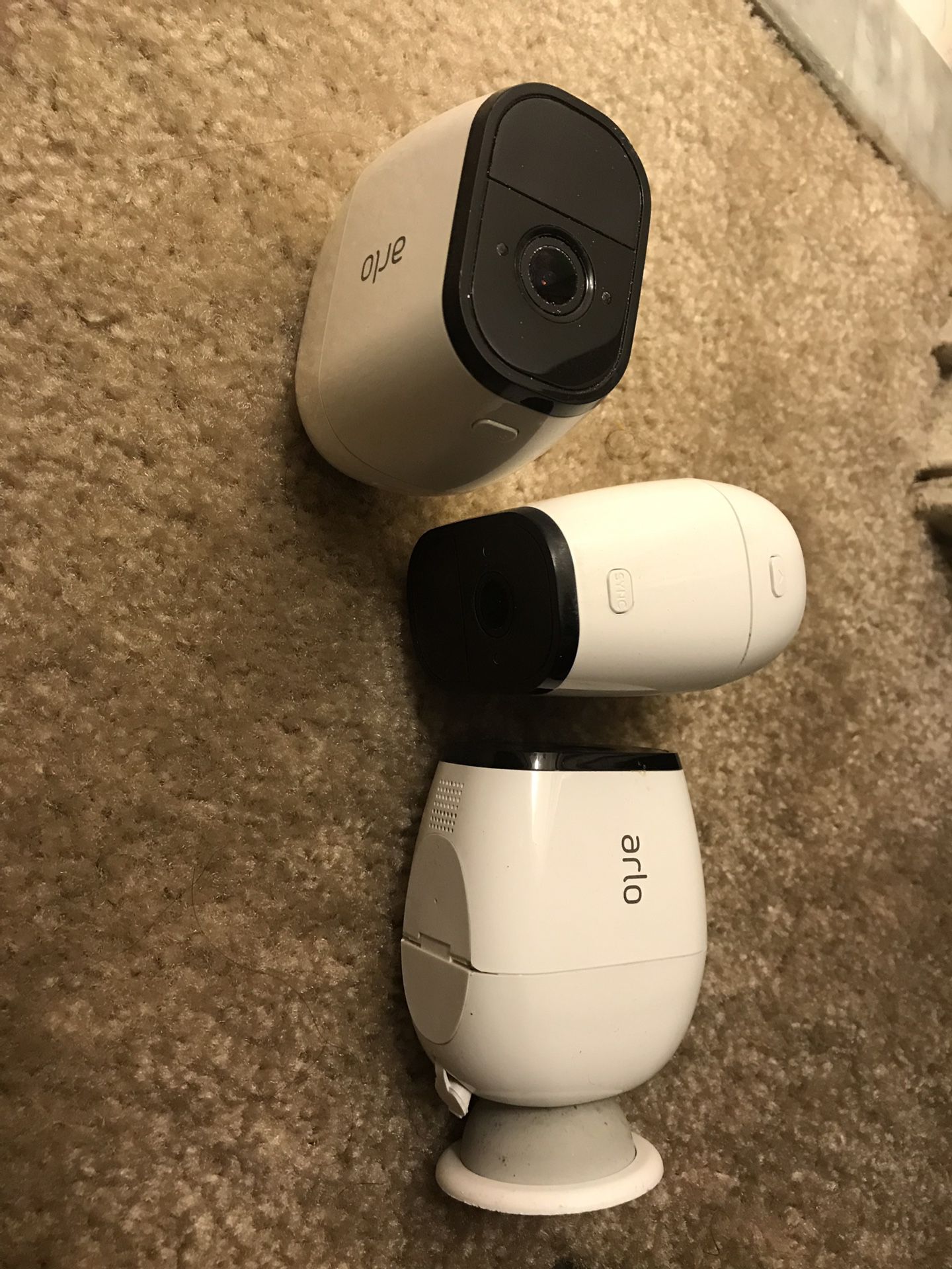 3 Arlo security cameras