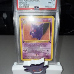 1999 Pokémon Fossil 1st Edition Gengar #20 Non-Holo PSA 8 NM-MT