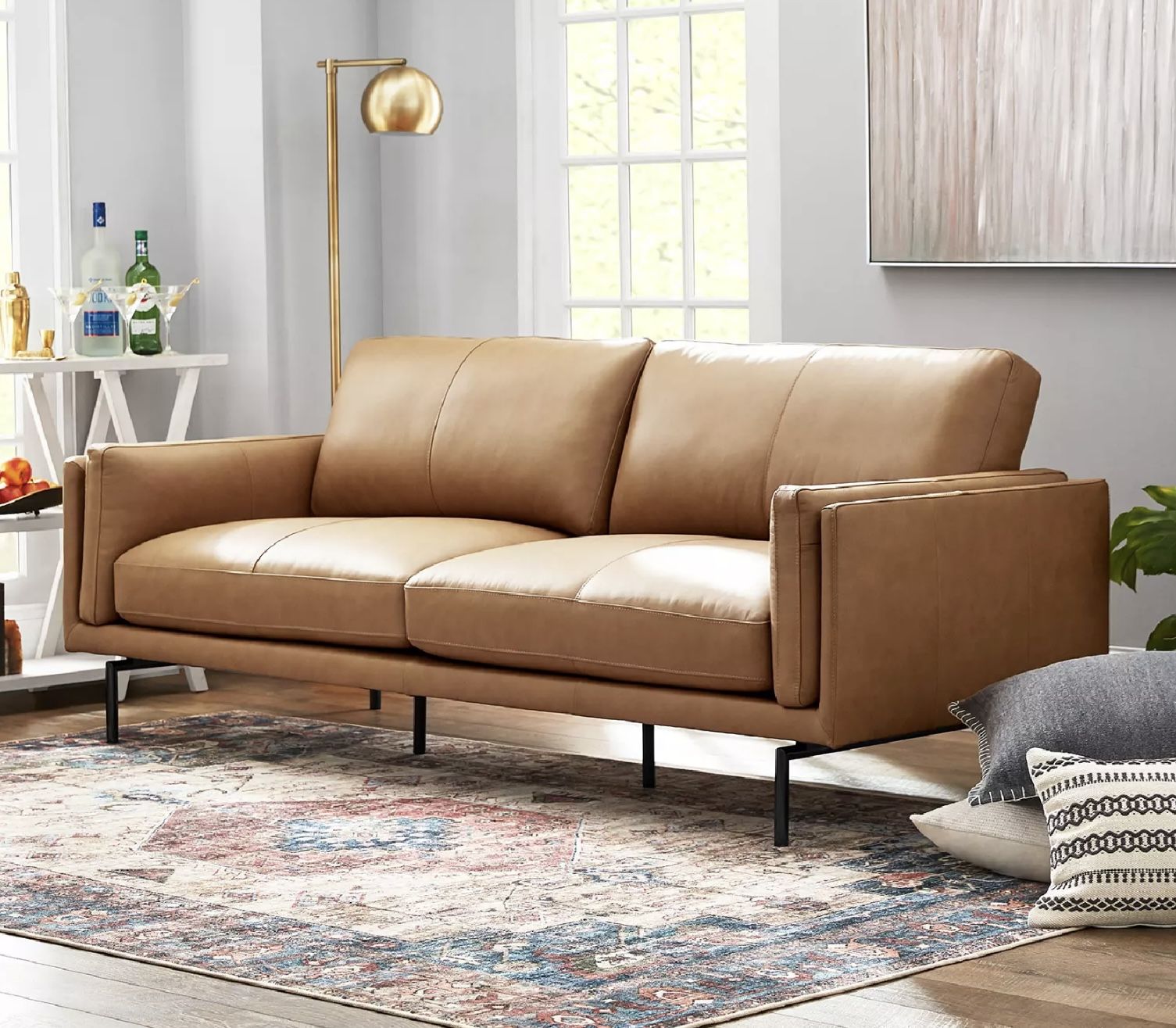 New In Box Asher Leather Sofa (retail $1695)