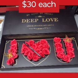 Valentine's Day I Love You Box with Soap Roses Flowers
