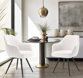 Dining Chair Set of 2, Modern Accent Armchair with Metal Legs, Upholstered Velvet Kitchen Chairs, Living Room Chair for Dining Room Living Room Bedroo