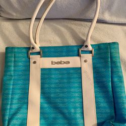 Bebe Blue & White Purse/Tote Bag