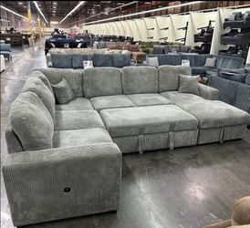 Large sectional sofa with pullout bed and large storage 120x92"