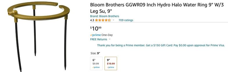 Hydro halo irrigation bloom Brothers 9”