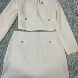 Brand New! White Jacket & Skirt Set