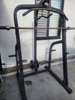 Bench press pull down squat rack