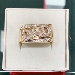 10k Diamond Dad Ring 