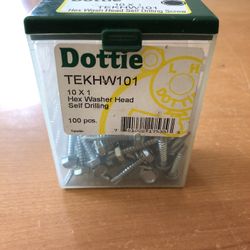 Dottie TEKHW101 Hex Wash Head Self Drilling Screws 10 X 1, 53 Pcs