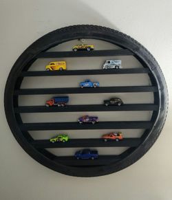 Tire shelf for Hot Wheels