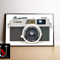 Big 24x36 Framed Art Print - RETRO CAMERA