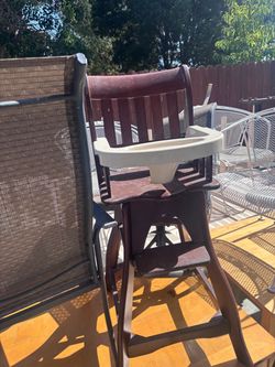 Wooden baby high chair