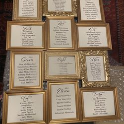 Gold frame seating chart - 12 tables Thumbnail