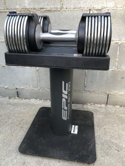 Epic Power Set 100 Adjustable Dumbbells With Stand In Solid Condition Ready To Use. Each dumbbell adjust from 10 50lbs 250 Firm for Sale in Los Angeles CA OfferUp