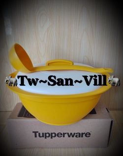 Tupperware Legacy Soup Server ladle 7.5 Cup 1.8L Sopera Mexicana Soup Yellow