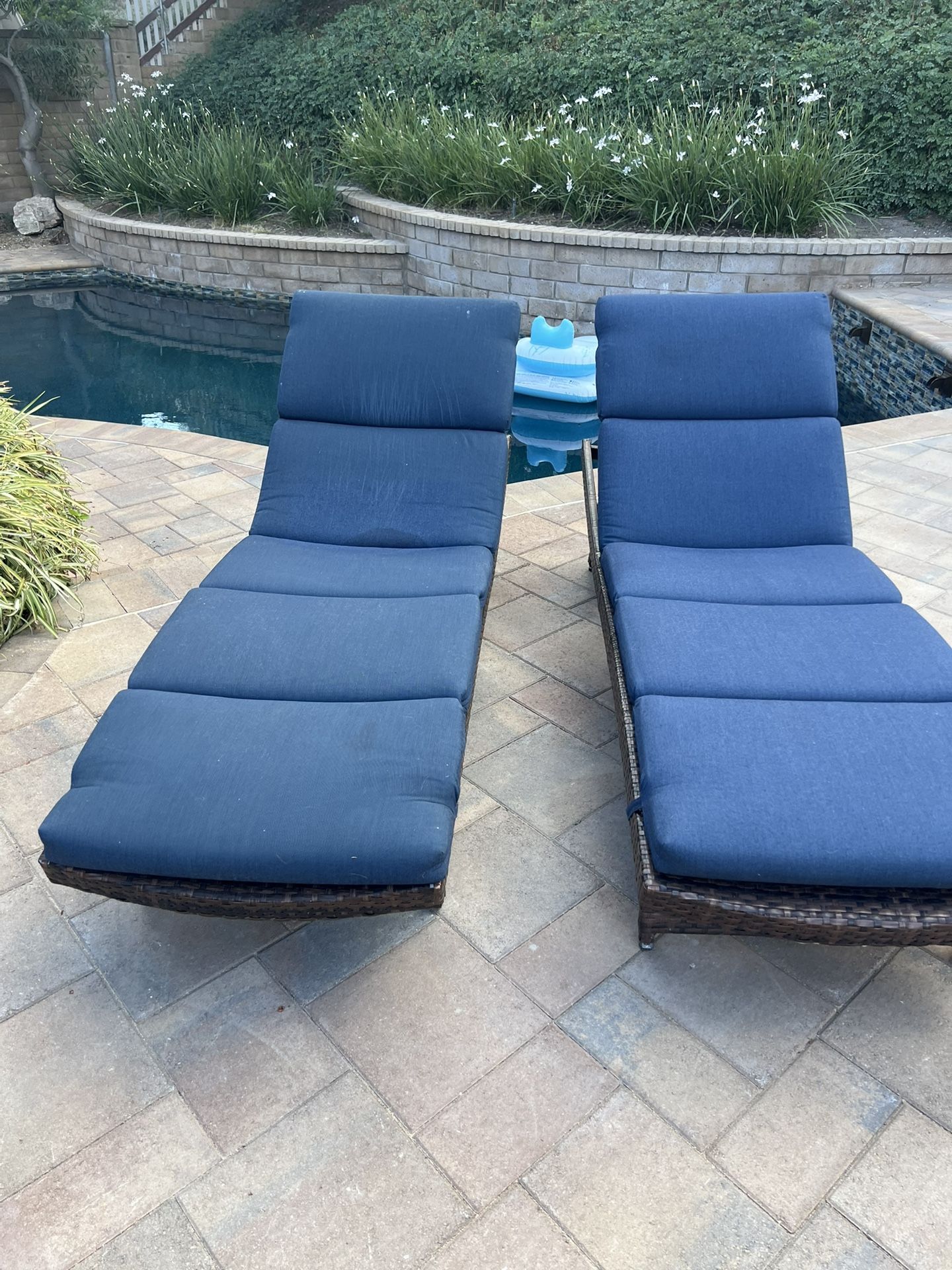 2 Chaise Lounges With Sunbrella Cushions