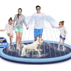 New In Box! Cacsps 97” Outdoor Thick Sprinkler Pool For Children And Dogs $25 (#1031)