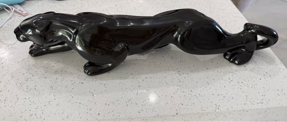 Black Ceramic Panther Figurine