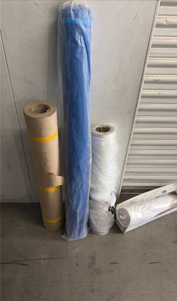 Mixed Rolls of plastic  Ram board  & vinyl underlayment — Lot of 4