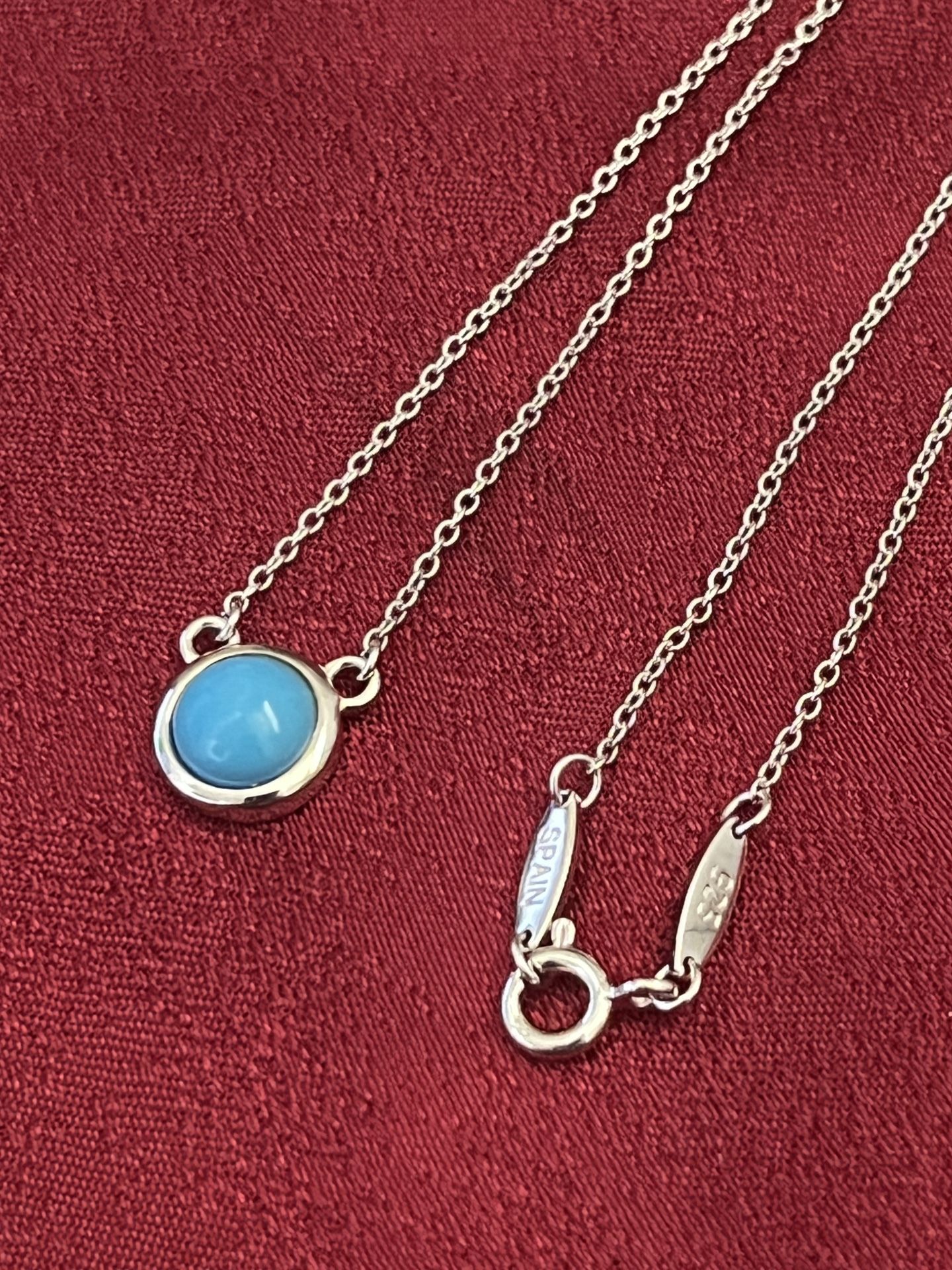 Turquoise Pendant Necklace S925