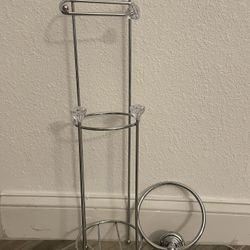 Home Basic Toilet Paper Dispencer Chrome & Crystal & Hand Towel Holder 