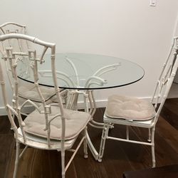 Indoor Or Outdoor Table & Chairs Glass Vintage