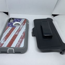 For Iphone XR Green Tree Camouflage Case With Belt Clíp Holster 