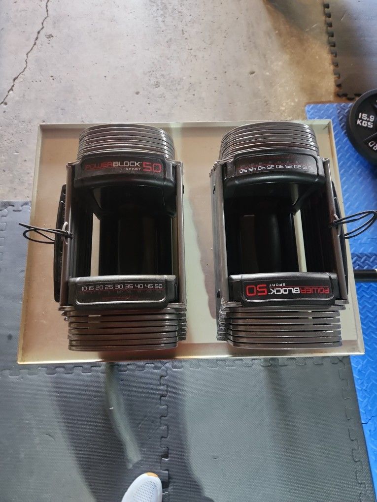 Powerblock 50 Sport Dumbbells.