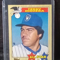 1987 Topps Milwaukee Brewers All Star Teddy Higuera.