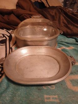 Guardian Service Aluminum Large Oval Roaster w/ Serving Tray & Glass Lid