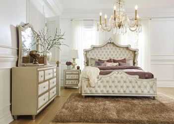 4 Piece Bedroom Set Include Queen Bed, Dresser, Mirror, 1 Nightstand…Optional Chest and sizes can be added