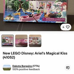 Lego Disney Princess (Ariel Magical Kiss ) 250 Pcs. And Lego Friends (Stephanie Soccer Practice) 80pcs. Age 5-12 Ages