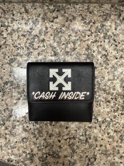 Black Off-White cash inside wallet #luxuryaccessories