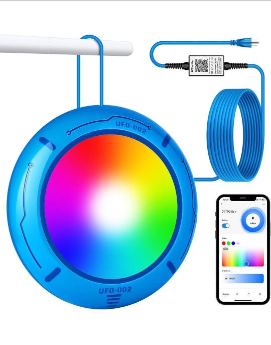 Mobile App Controlled Colorful Dimmable LED Pool Lights 20W RGB with Suction Cups and Built-in Magnets 12V Underwater Pool Light for All Swimming Pool