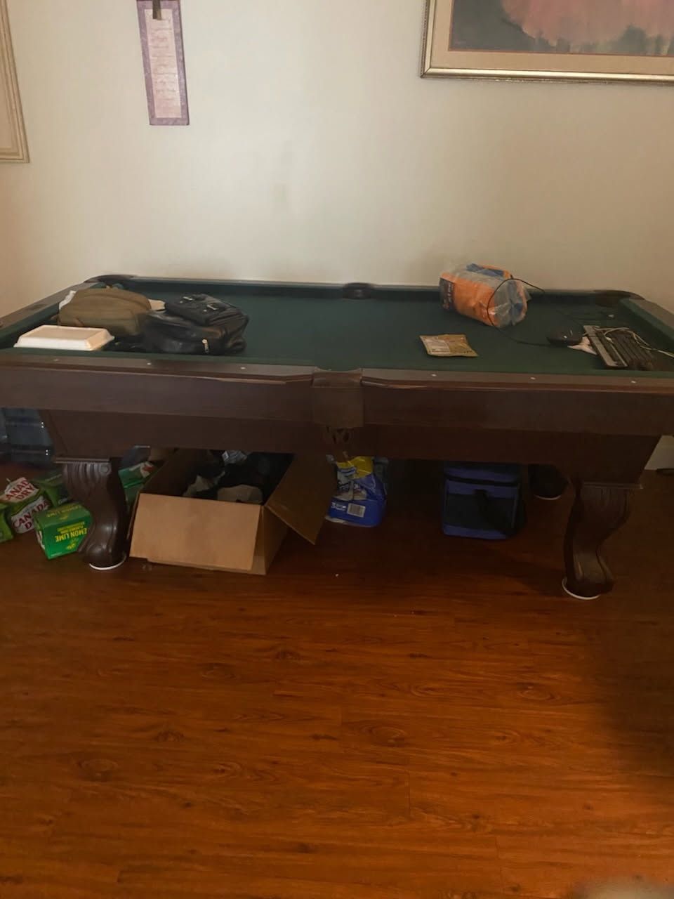 Full Size Pool Table With Rack And Dots