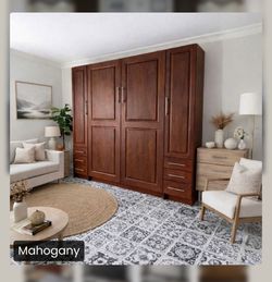 Mahogany Murphy Bed Wall Unit Bredabeds