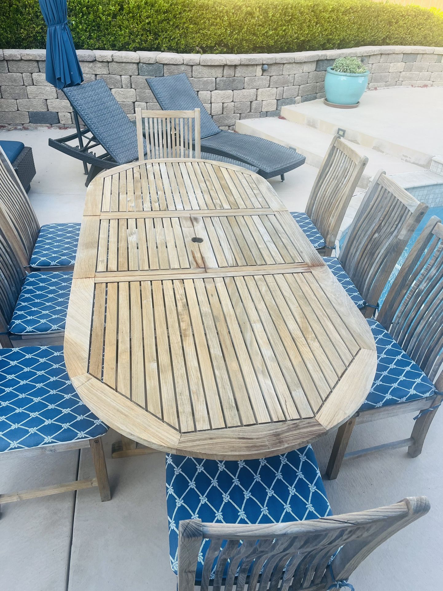 Teak Table  and 8 Chairs