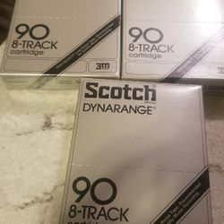 Set of 3. Blank 3M. Scotch 8 Yrack Catridge tapes