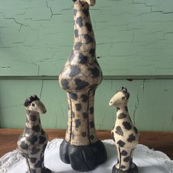 Raku Inspired Pottery Ceramics Giraffes w/ Spots