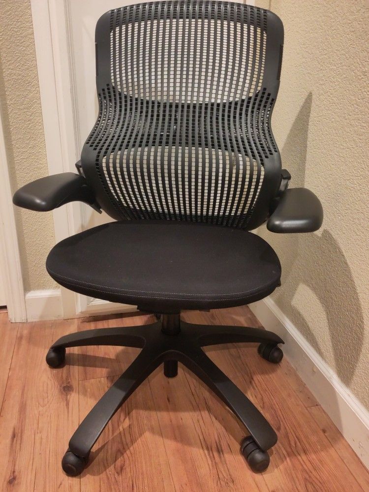 2x Matching Black Knoll Generation Ergonomic Office Chair Usa Made Premium Modern Designer Soft Rubber Mesh Delivery Possible