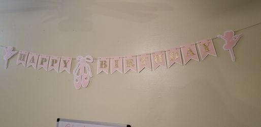 Happy birthday banner- ballerina