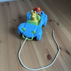 Green Toys Baby Dune Buggy Jeep Pull Along Toy Blue Giraffe Monkey Made in USA