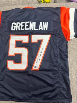 Dre Greenlaw signed autograph custom jersey-Beckett coa- Denver Broncos