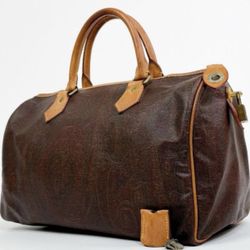 ETRO Boston Bag PVC & Leather Paisley Pattern