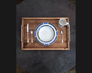 Rustic 22x15 Wood Serving Tray, Decorative Ottoman Tray, Breakfast Tray, Acadia