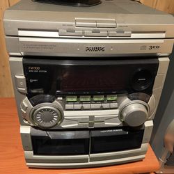 Philips 3 CD, 2 Tape Player With Speakers 