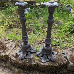 2 Cast Iron Candle Holders