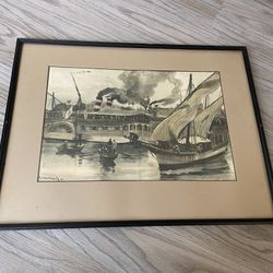 Estelle Old Time Battleship Framed Art 