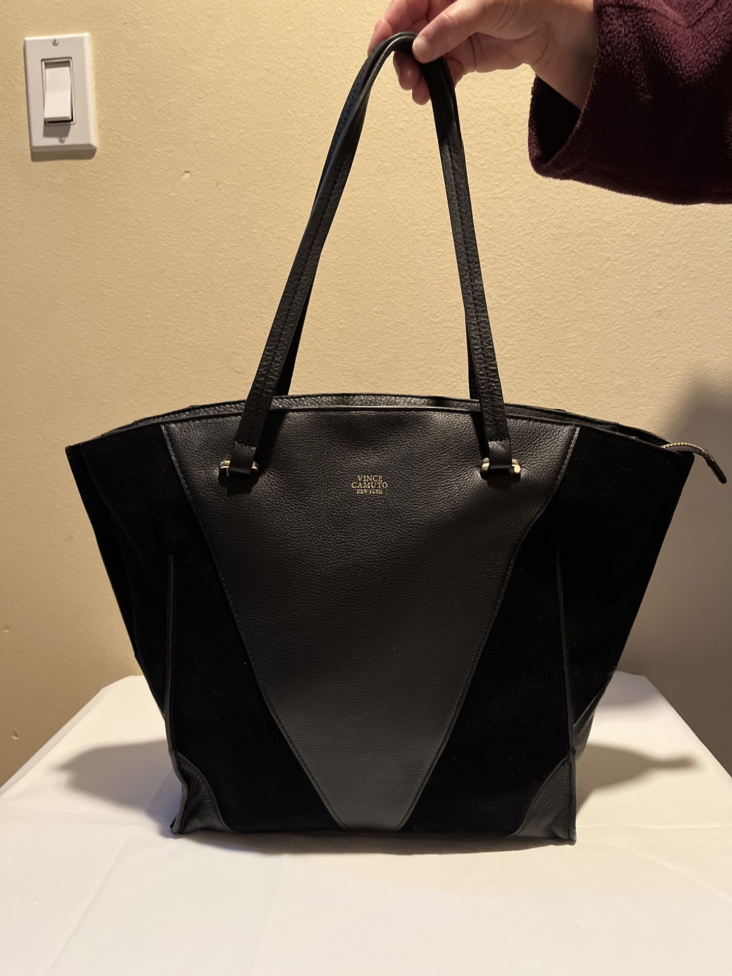 Vince Camuto Leather Multi Textile Maggie Tote